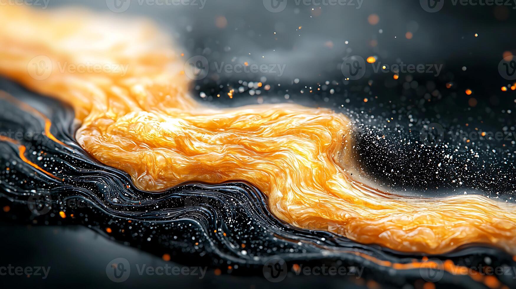 Abstract flowing orange and black texture resembling liquid movement in a dynamic environment photo