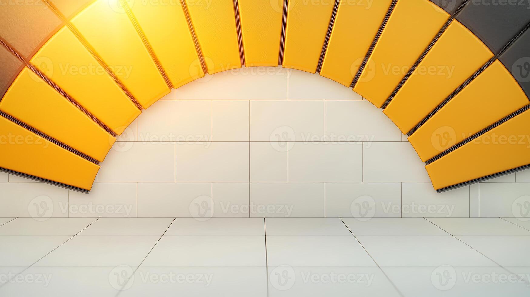 Abstract geometric background with yellow and black shapes creating a sunburst effect photo