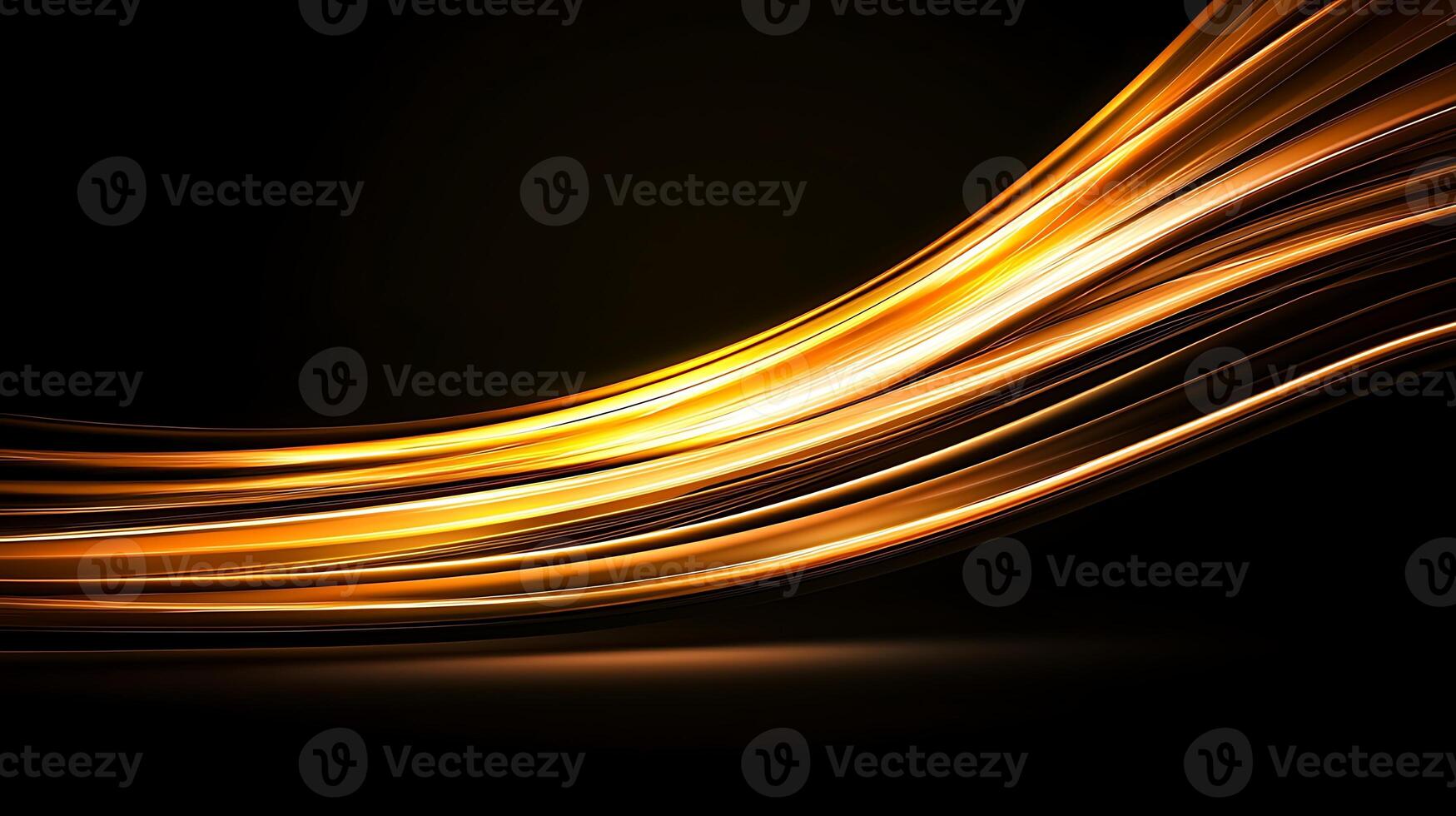 Abstract golden wave pattern on a dark background, suggesting movement and elegance photo