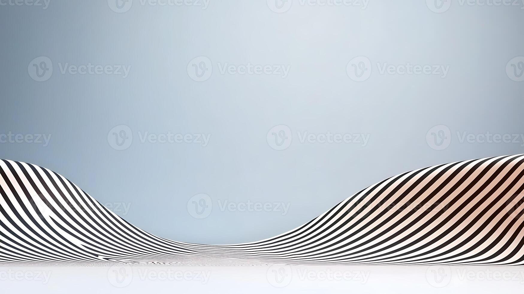 Abstract landscape with flowing striped patterns creating a surreal and tranquil atmosphere photo
