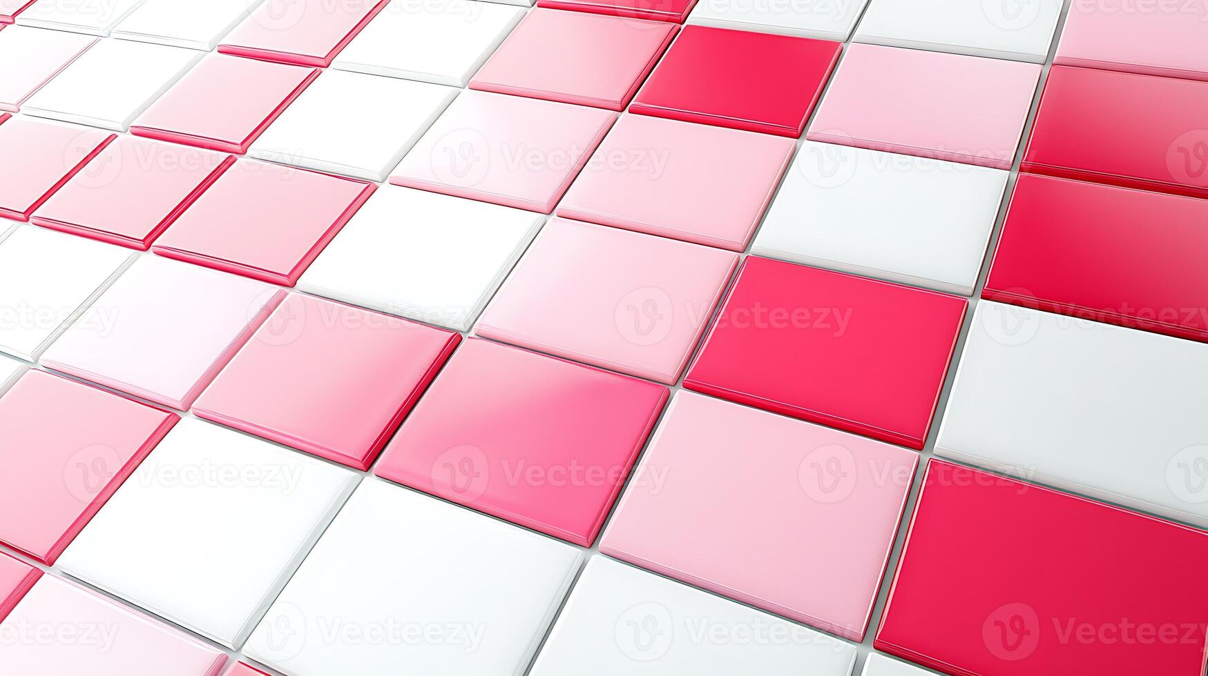 Abstract pattern of red and white tiles creating a modern design in a bright space photo