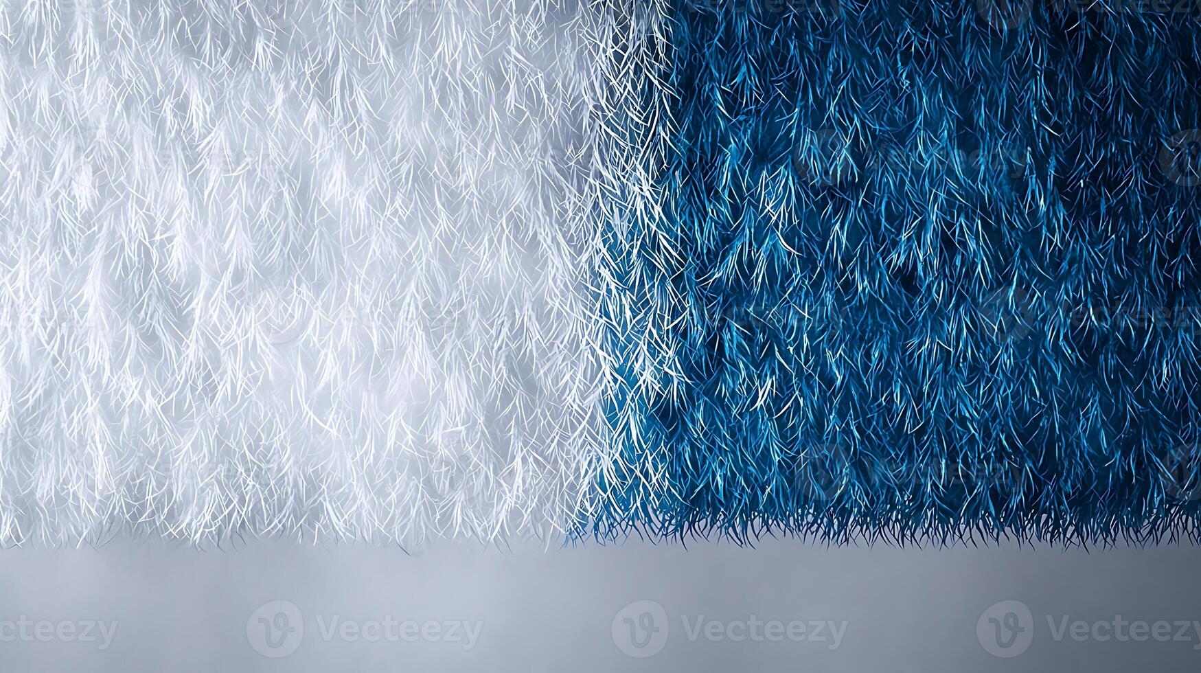 Abstract pattern of blue and white textured fur-like material creating a vibrant visual contrast photo