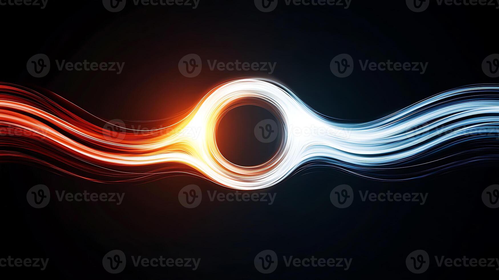 Abstract representation of energy flow with contrasting colors in a dark background photo