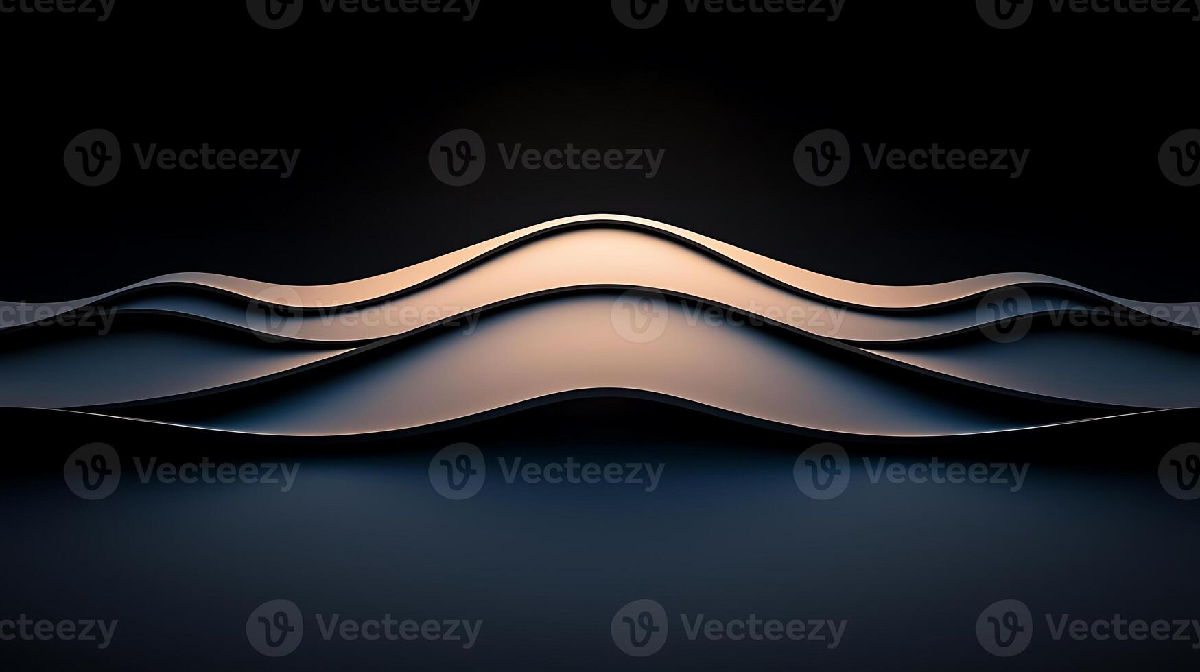 Abstract representation of smooth, flowing waves illuminated against a dark background photo