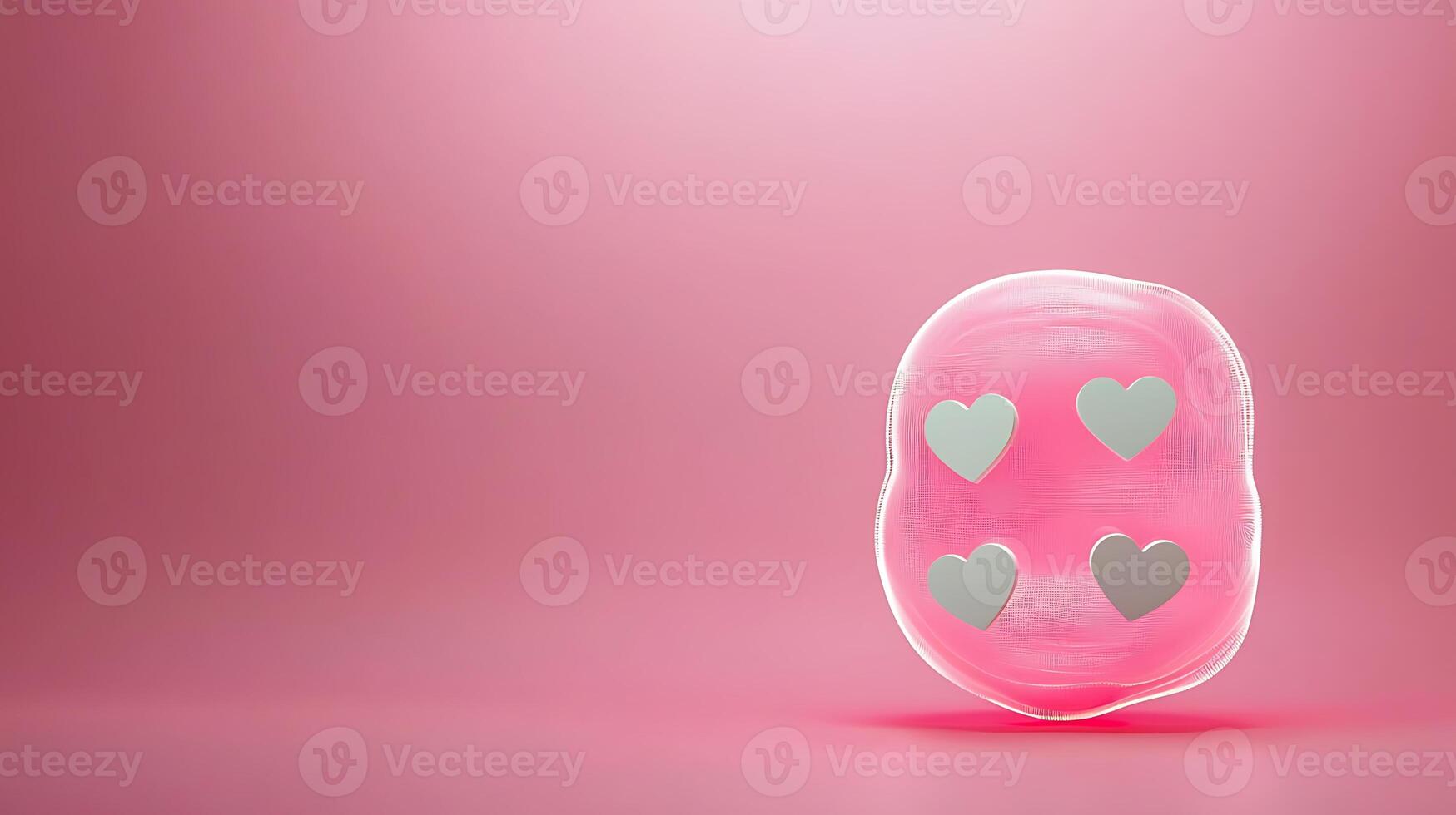 Abstract representation of love with heart shapes on a soft pink background, ideal for romantic themes photo