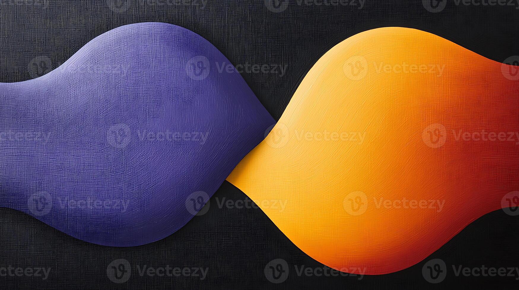 Abstract shapes in vibrant colors intertwine against a dark background, creating a dynamic visual flow photo
