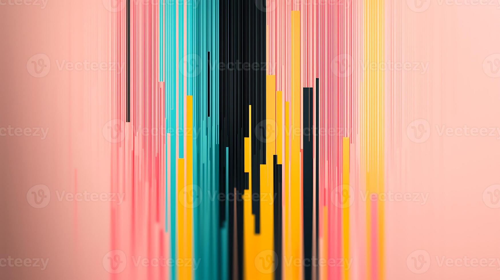 Abstract vertical lines in vibrant colors against a soft pink background, creating a dynamic visual effect photo