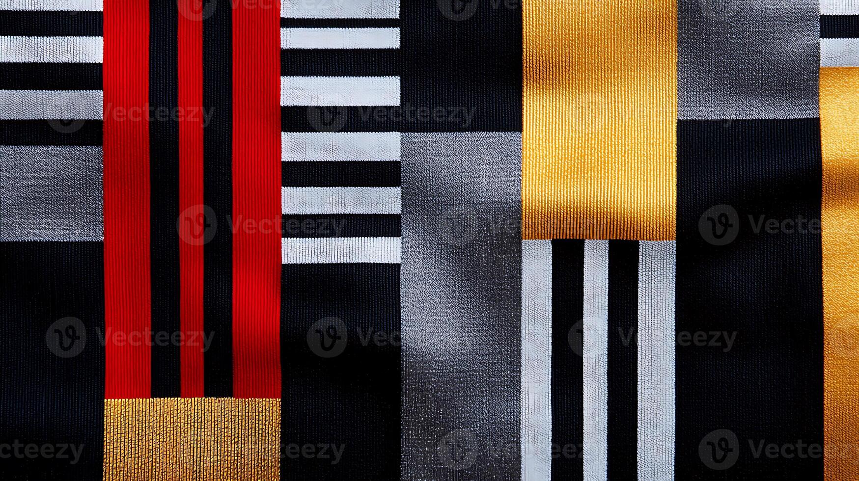 Abstract textile pattern featuring bold colors and geometric shapes, suitable for design use photo