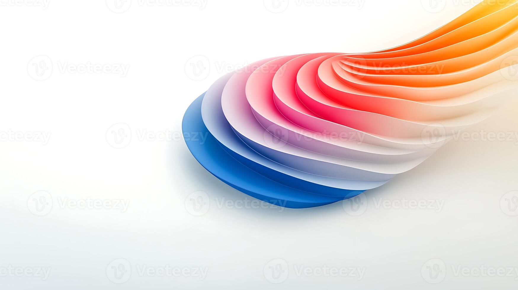 Abstract wave design with gradient colors flowing smoothly across a white background photo