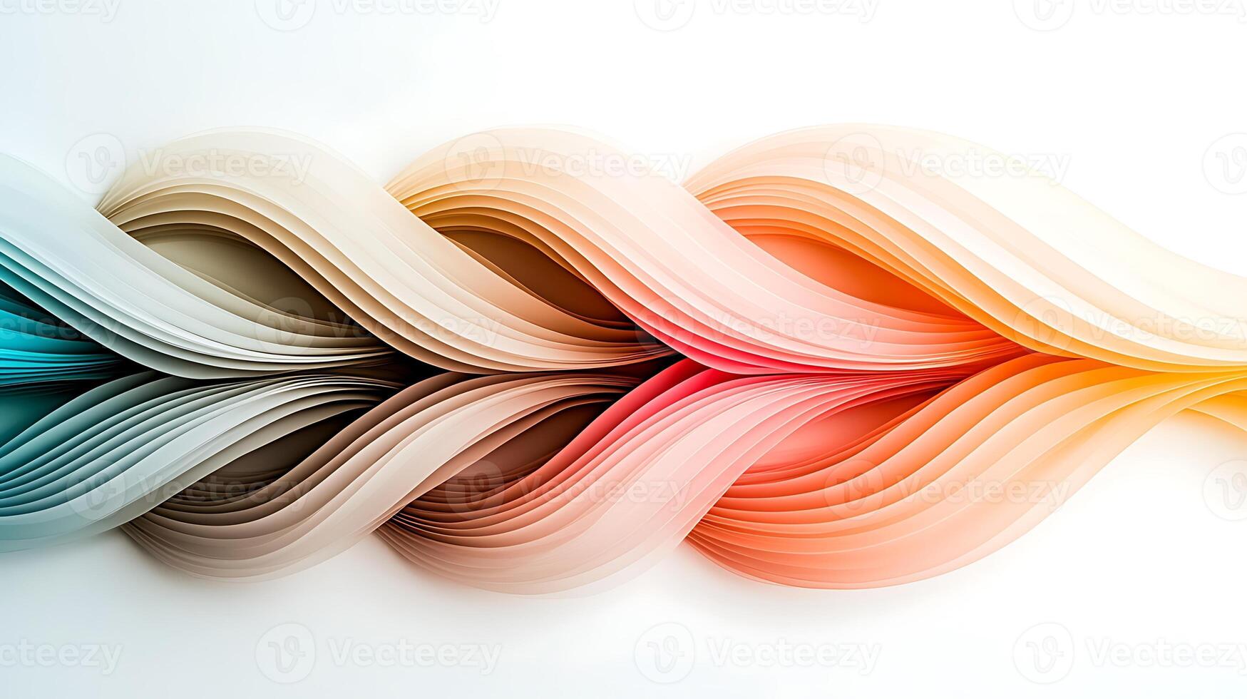 Abstract wave patterns in soft pastel colors creating a serene and flowing visual effect photo