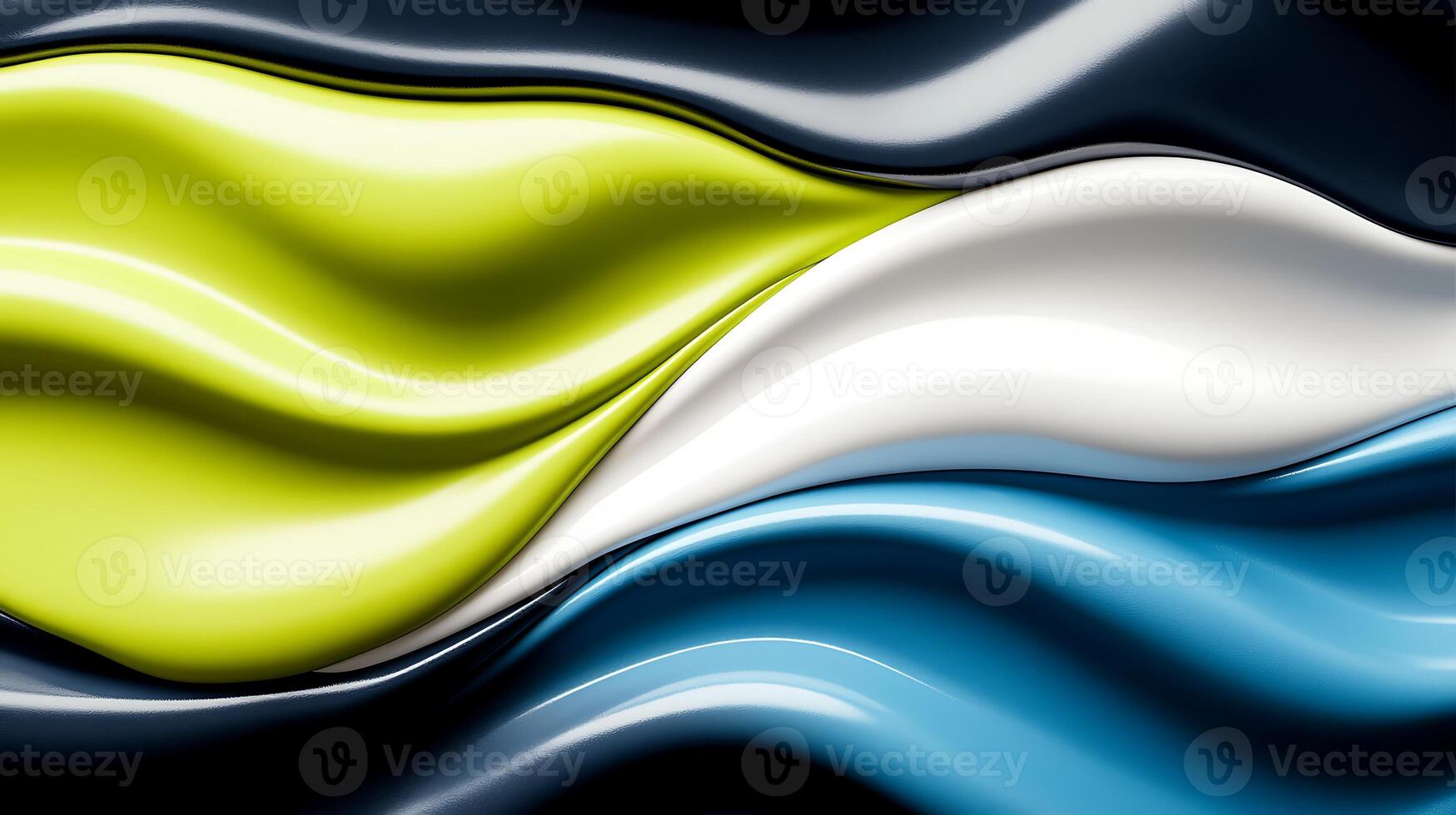 Abstract wave patterns in vibrant colors create a dynamic visual effect on a dark background photo