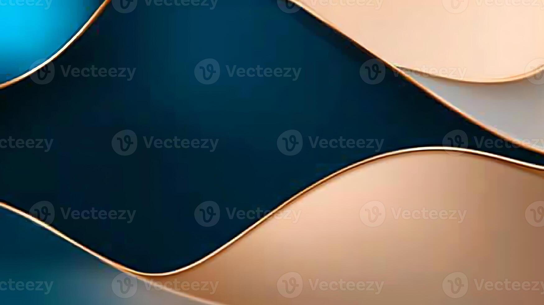Abstract waves of blue and beige colors flowing smoothly, creating a serene background for design photo