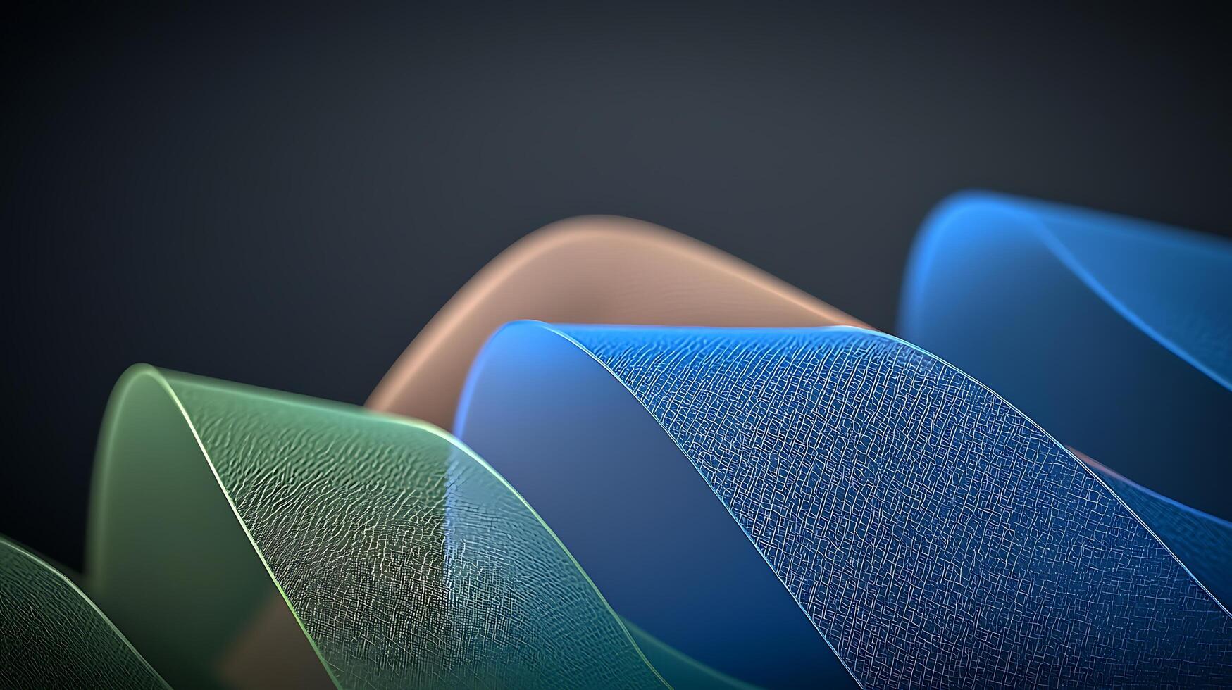 Abstract waves of translucent colors flowing smoothly against a dark background, creating a serene atmosphere photo