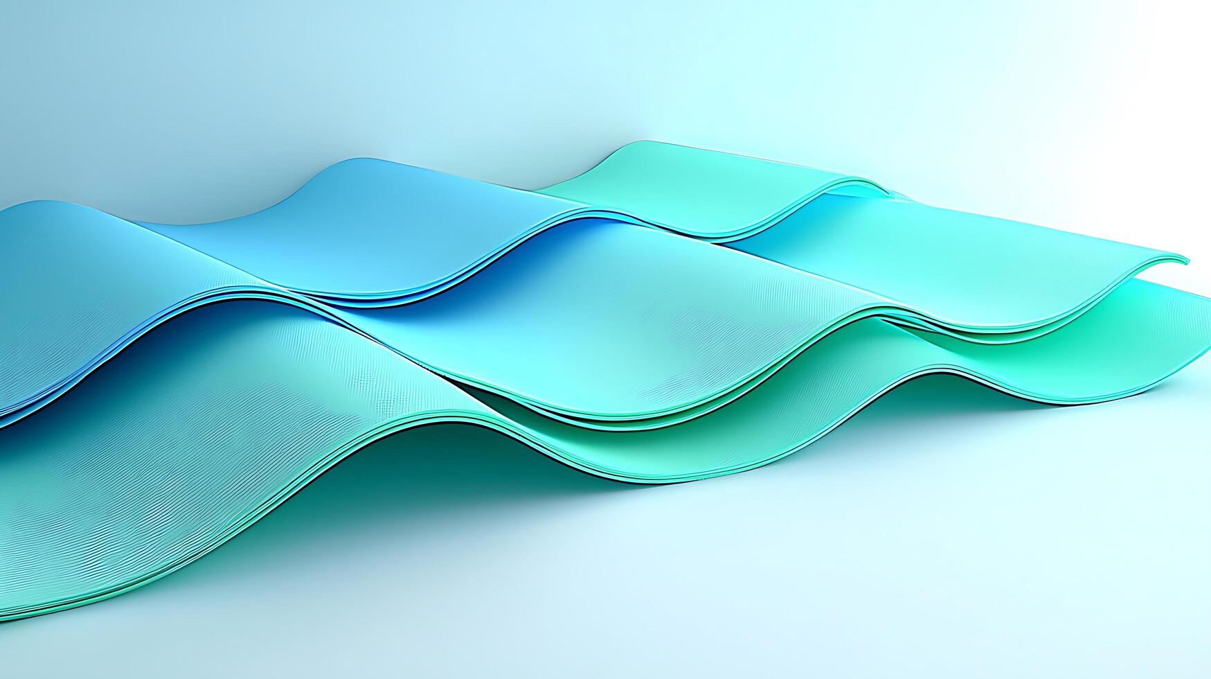 Abstract wavy patterns in soothing blue and green tones create a serene background effect photo