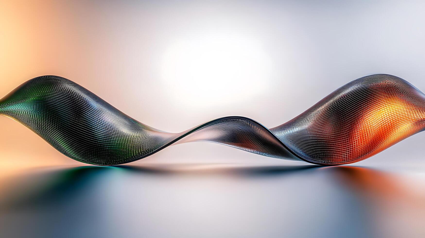 Abstract wavy pattern in vibrant colors on a smooth surface, creating a dynamic visual effect photo