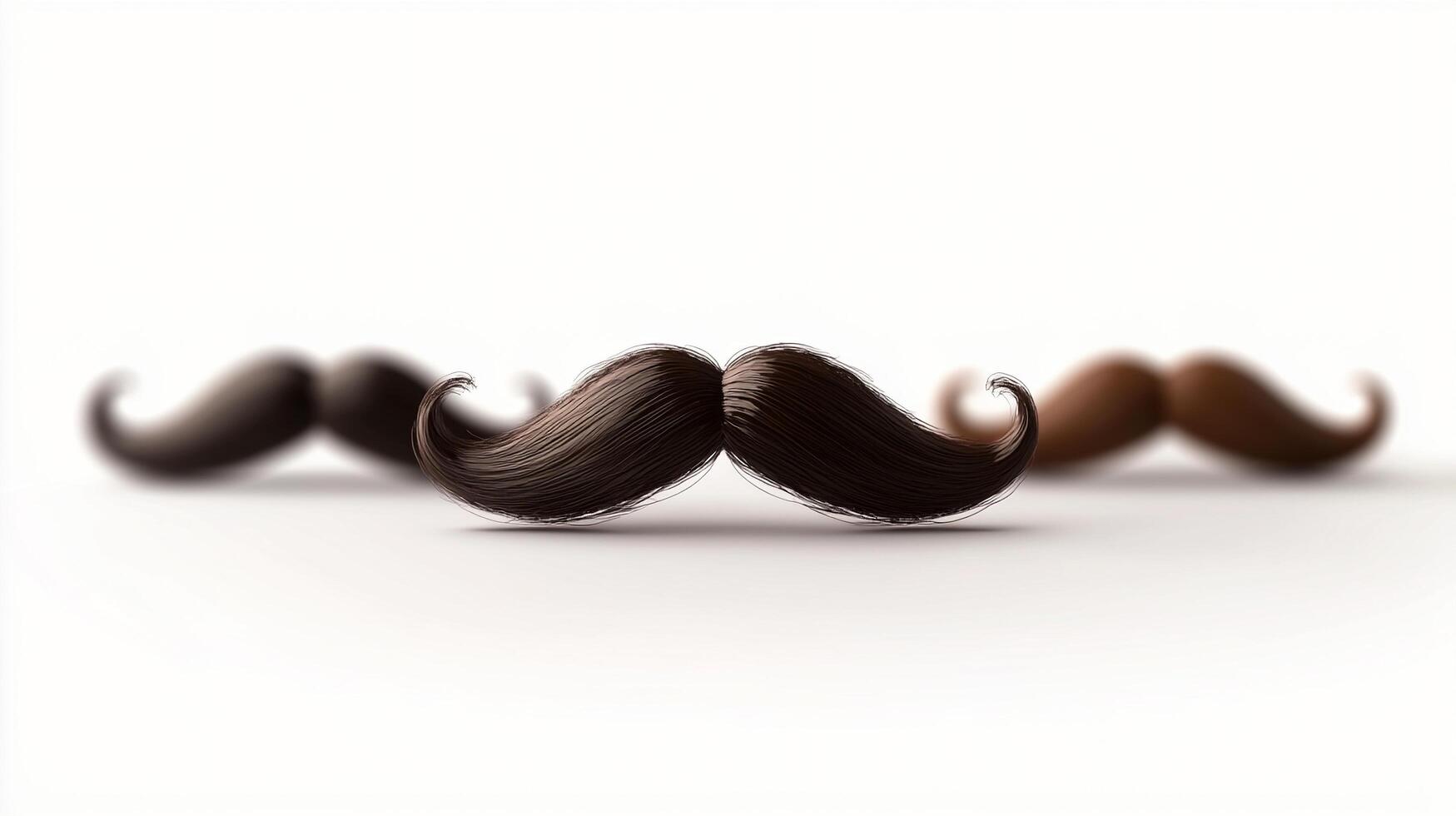 Artistic display of various mustaches in a minimalistic setting, showcasing styles and textures photo