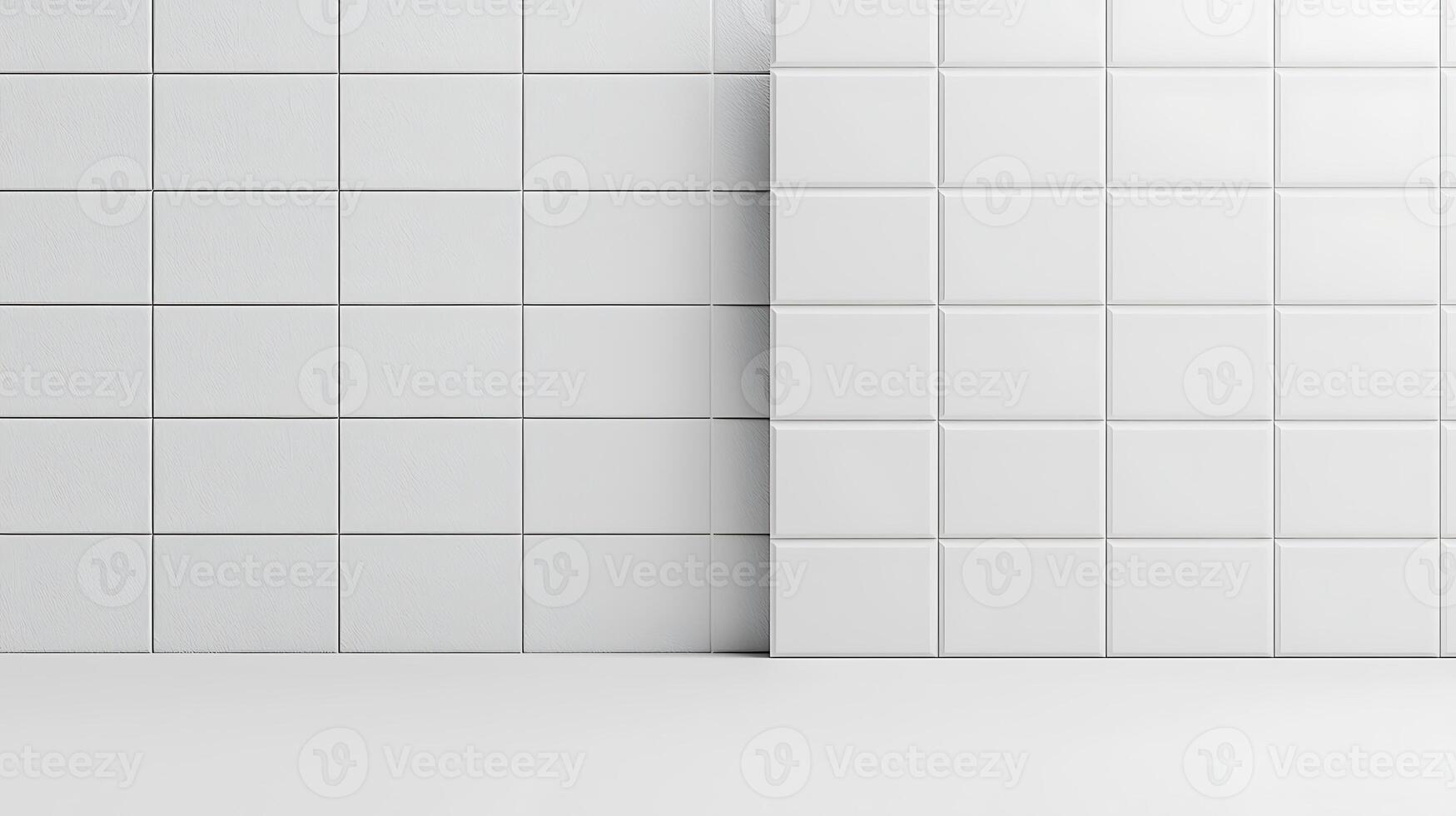 Clean and modern white tiled wall with a seamless design, ideal for interior decoration photo