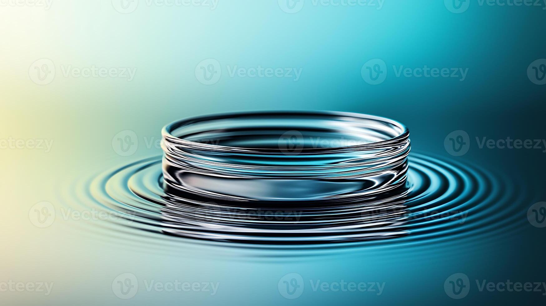 Clear water ripple effect in a serene setting with smooth gradient background colors photo