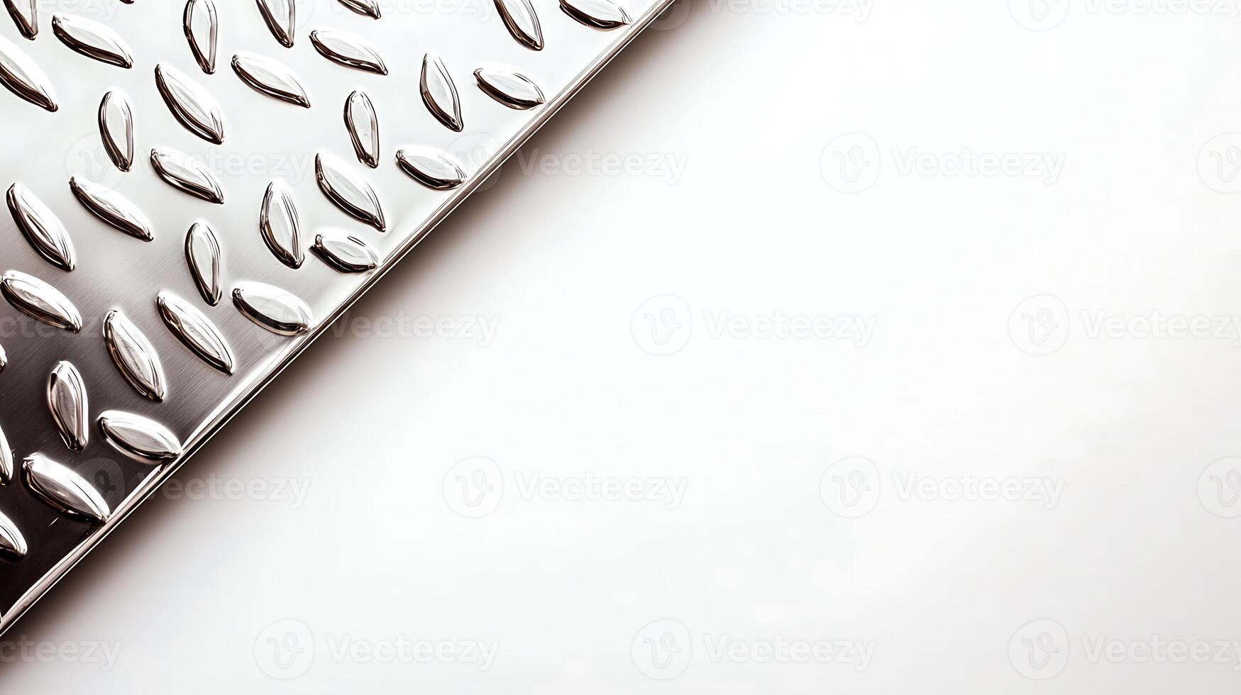 Close-up of a shiny metal surface with a textured pattern against a soft white background photo