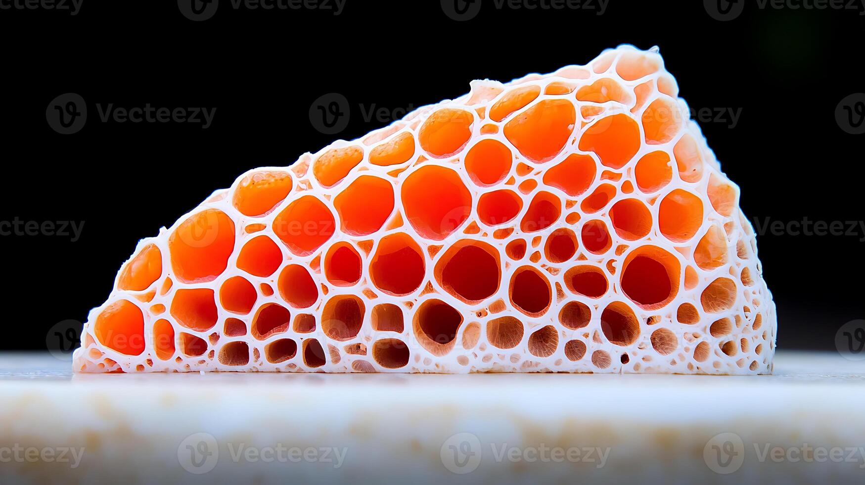Close-up of a vibrant, honeycomb-like structure showcasing intricate patterns and colors photo