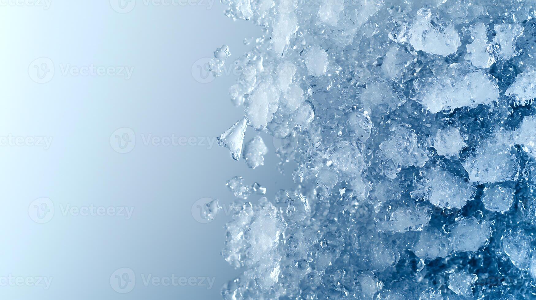 Close-up of crystalline ice formations with a soft gradient background, evoking a cool atmosphere photo