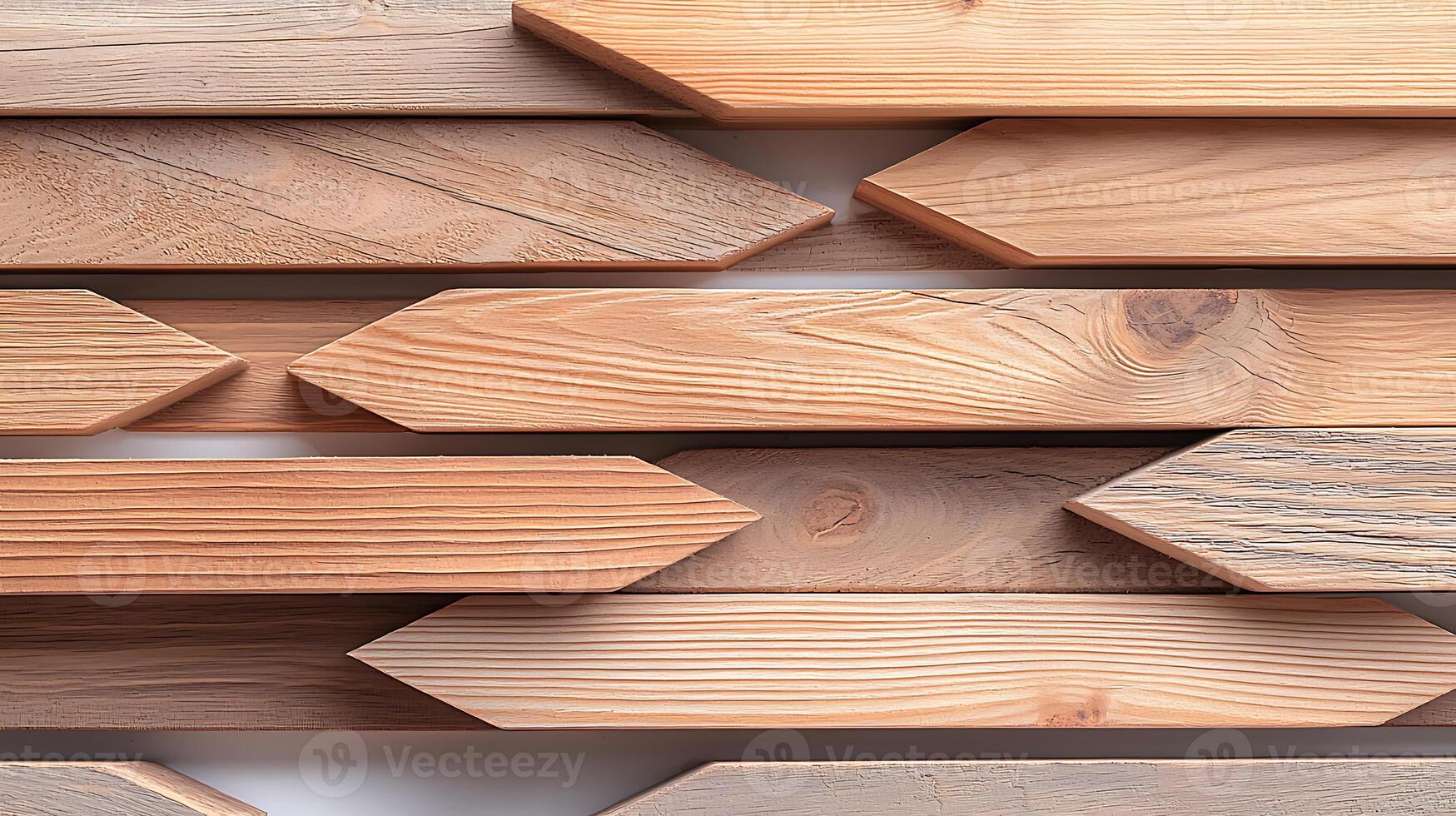 Close-up of interlocking wooden panels arranged in a decorative pattern with natural grain photo