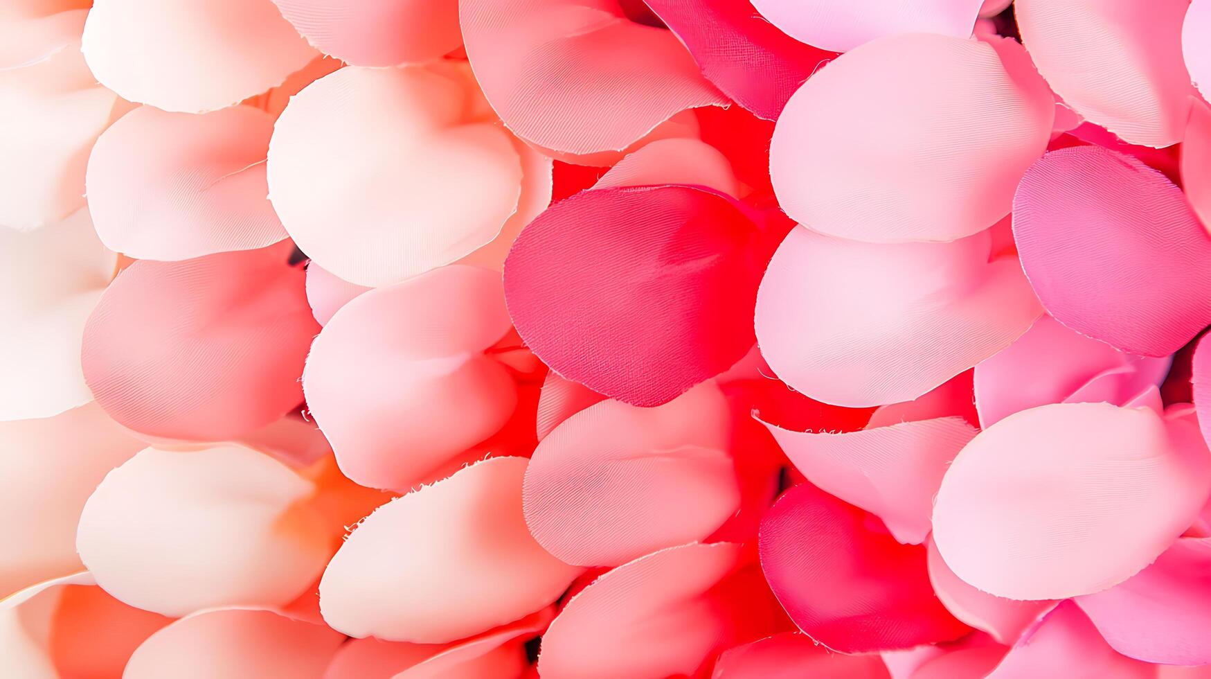 Close-up of vibrant rose petals in shades of pink and white, creating a soft, romantic background photo