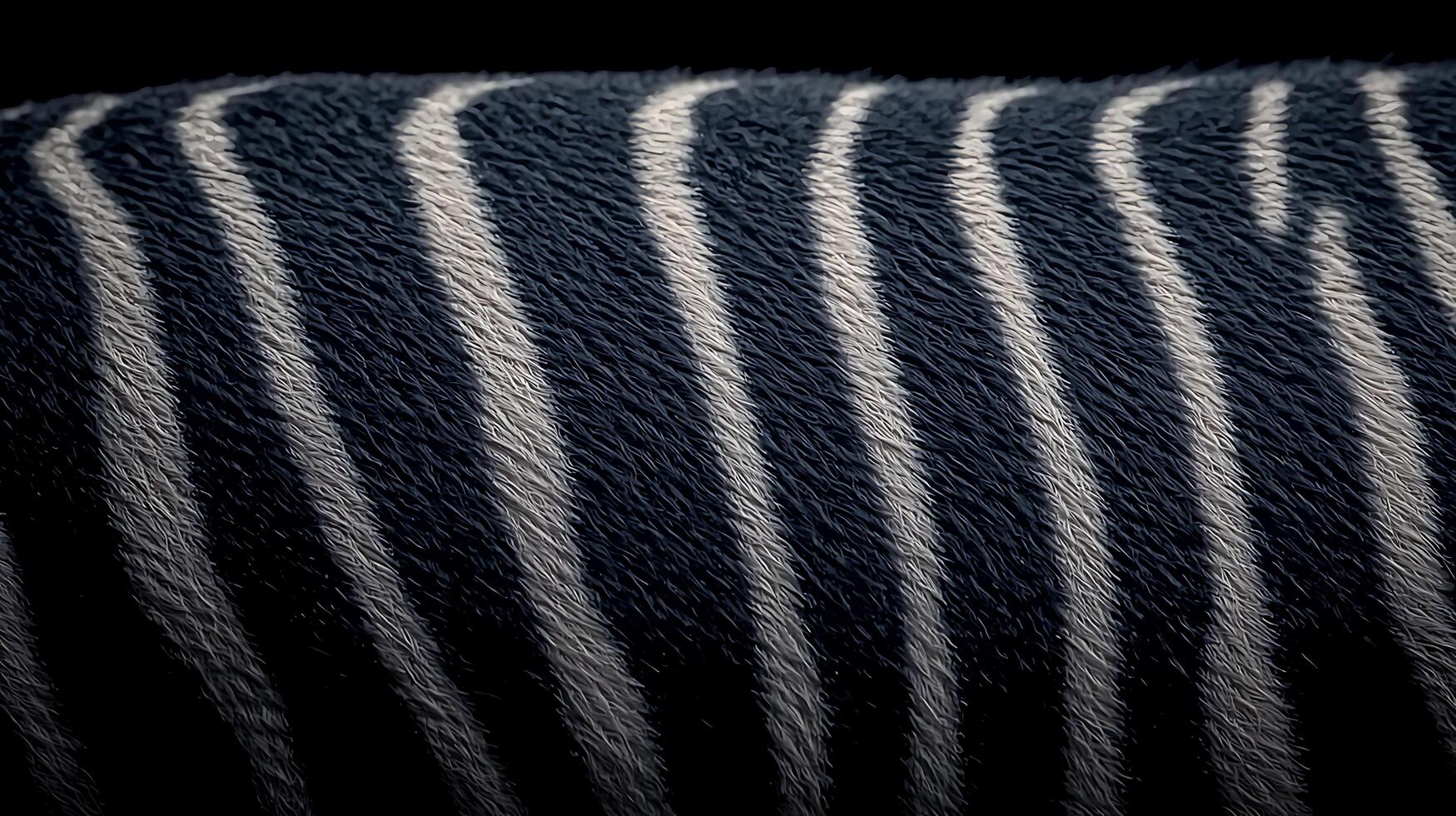 Close-up of zebra stripes showcasing intricate patterns and textures against a dark background photo