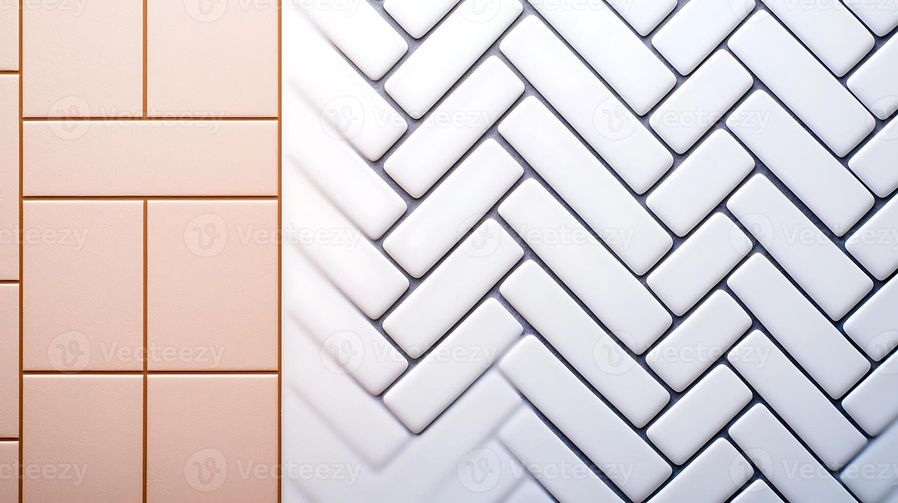 Close-up view of modern tile patterns showcasing contrasting designs and textures photo