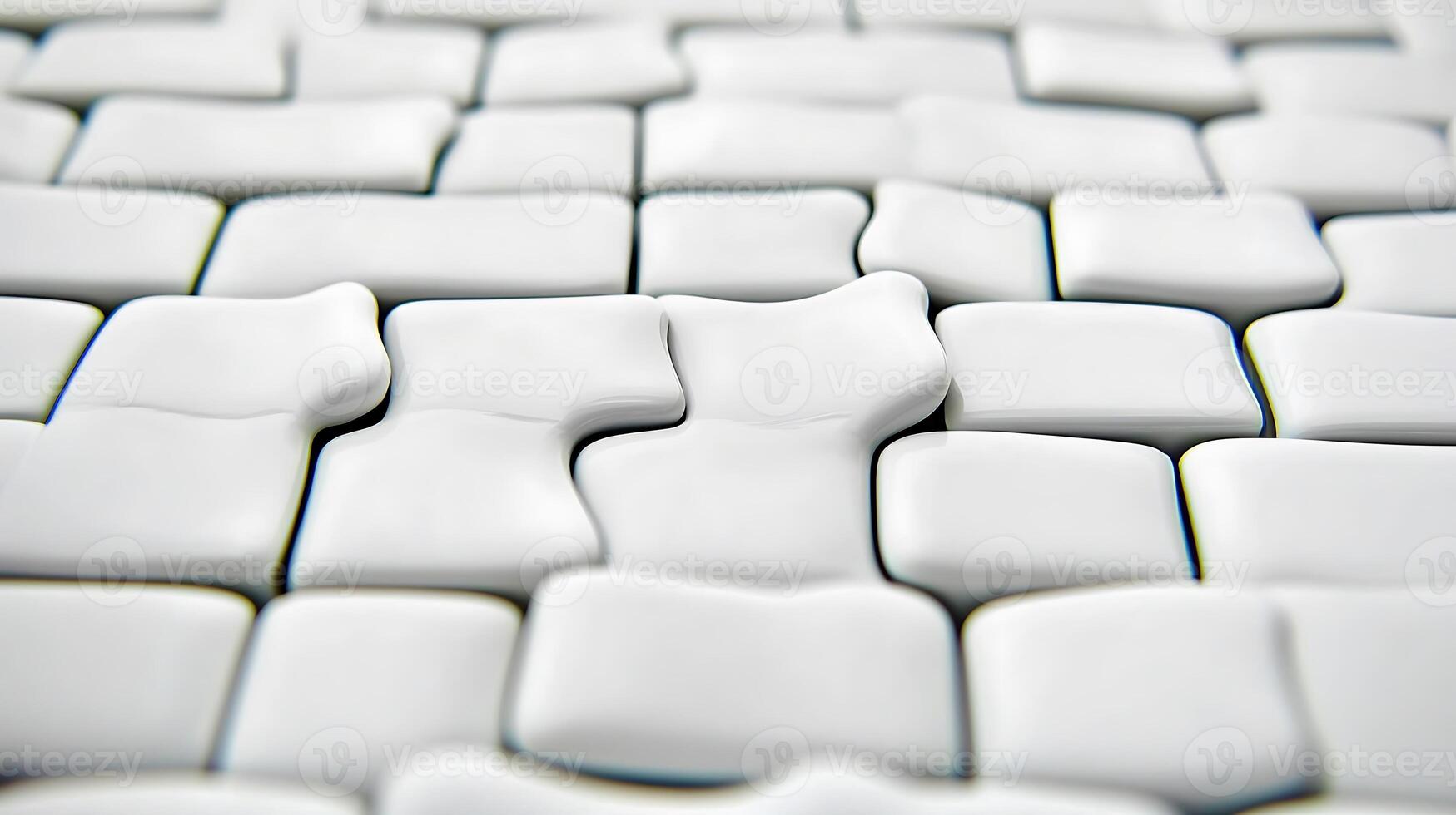Close-up view of textured white tiles arranged in a seamless pattern on a surface photo