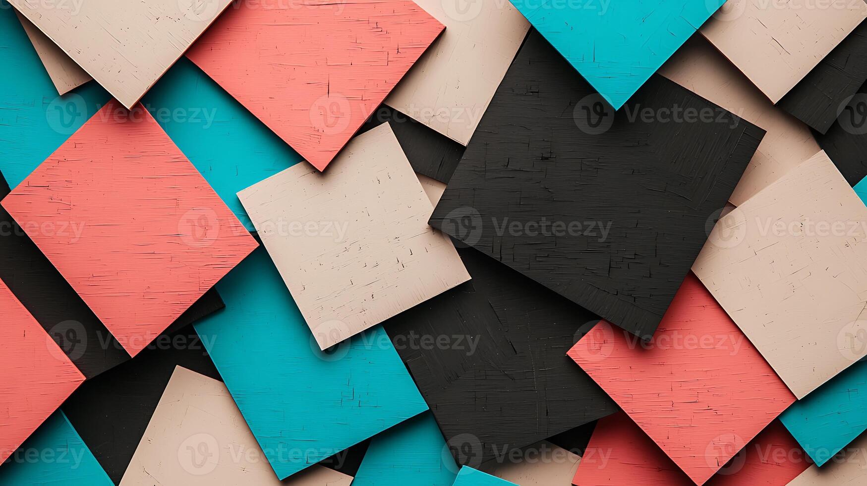 Colorful abstract arrangement of square panels in vibrant hues, creating a visually striking background photo