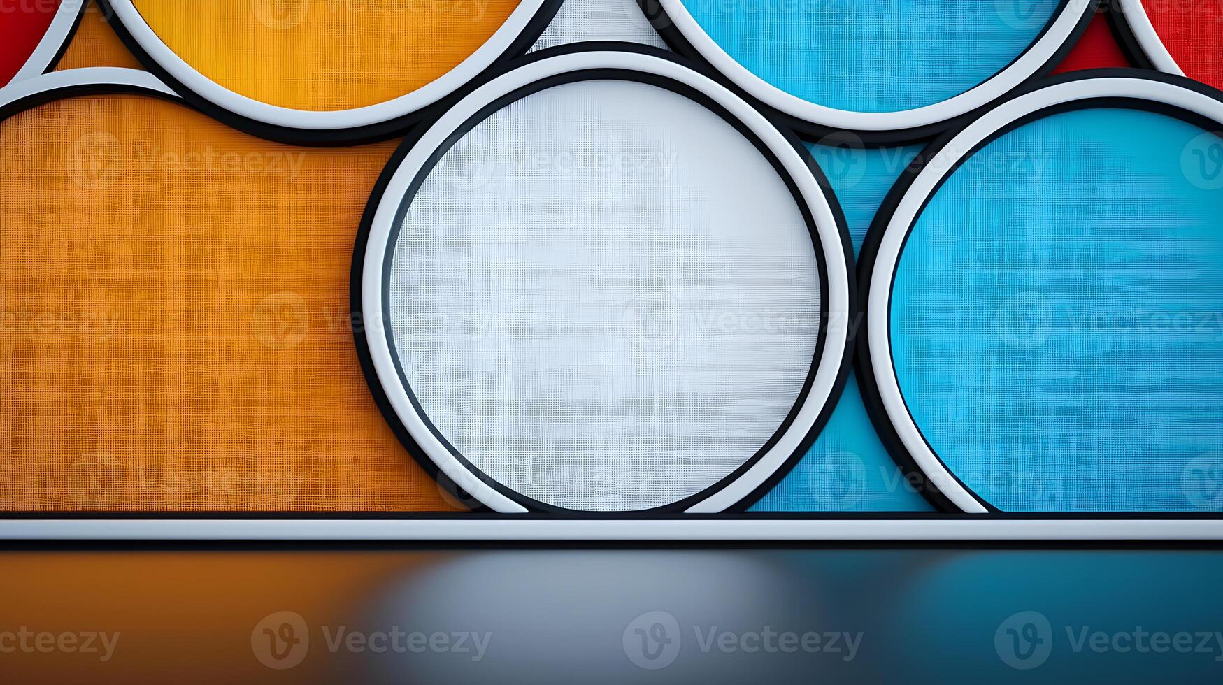 Colorful abstract design featuring circular patterns against a textured background photo