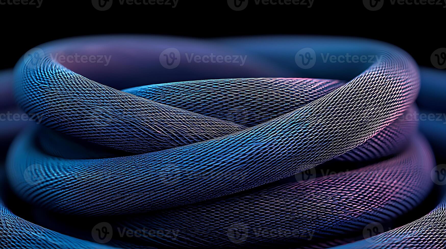 Colorful abstract snake-like structure intertwined against a dark backdrop, showcasing smooth textures photo