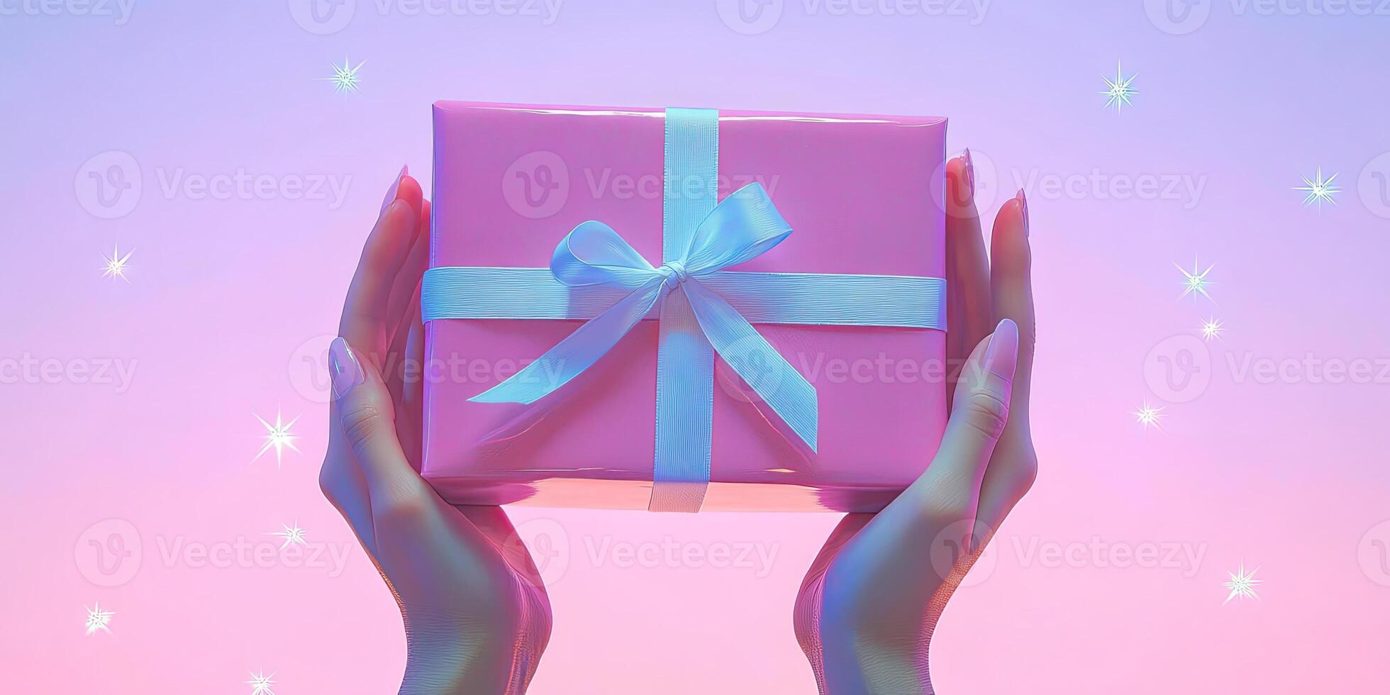 Hands holding a gift box photo