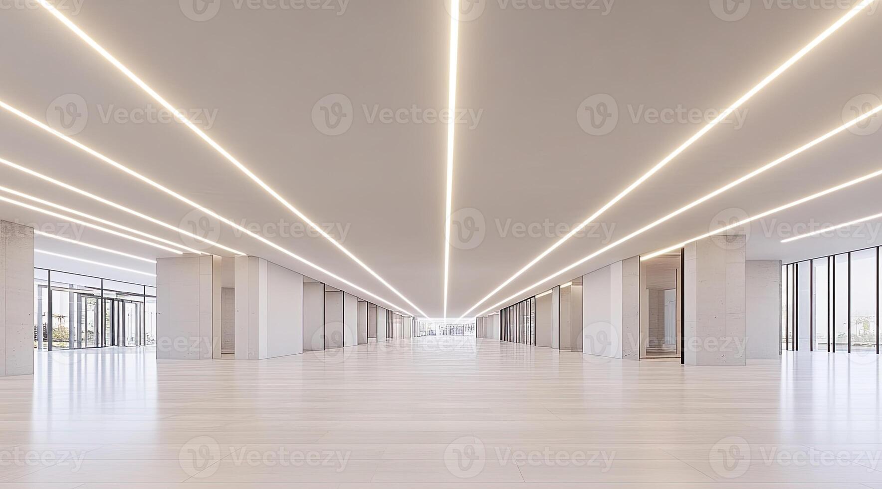 Empty modern office hallway photo