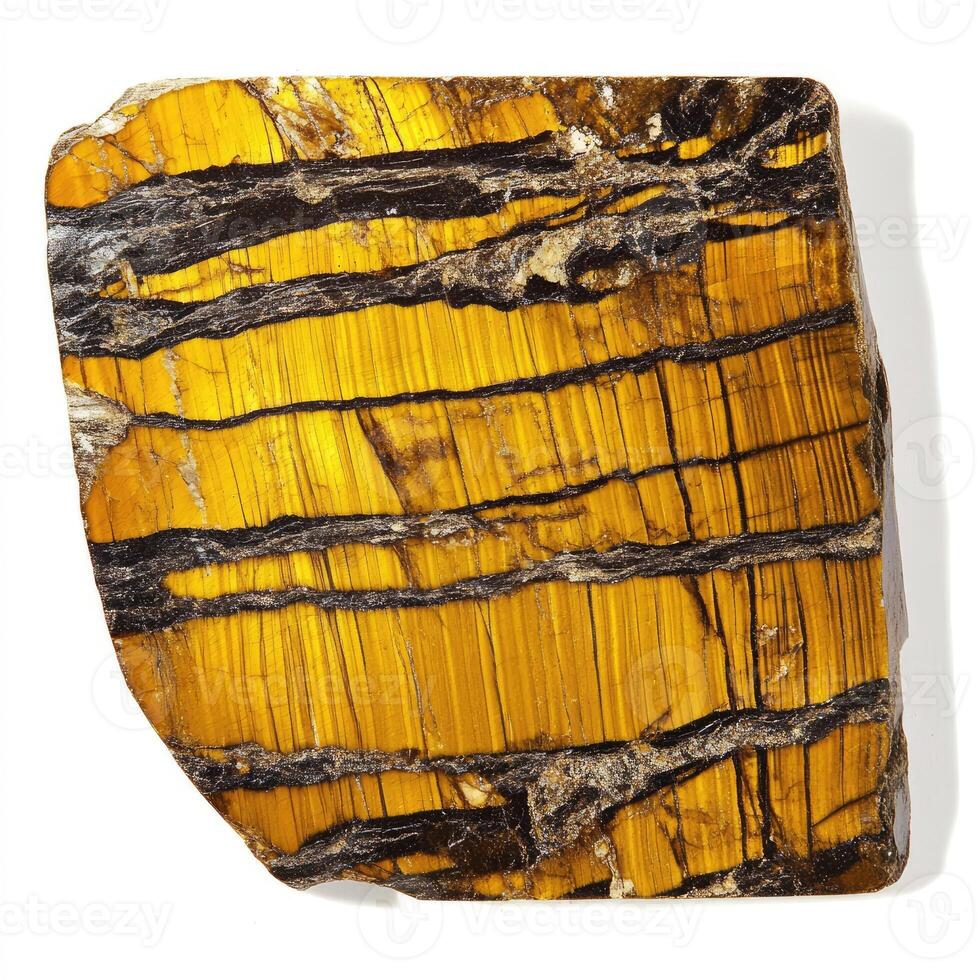 Raw Tiger's Eye gemstone slab photo