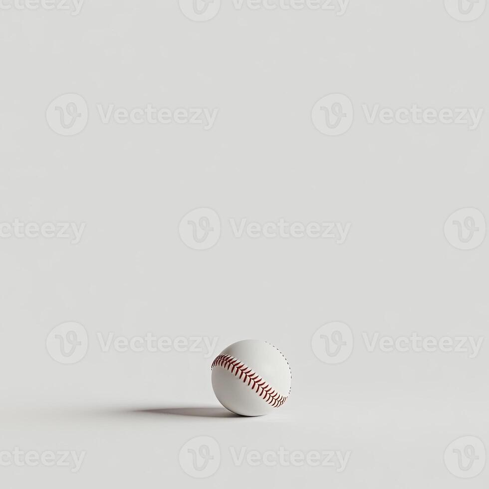 Single baseball on plain background photo