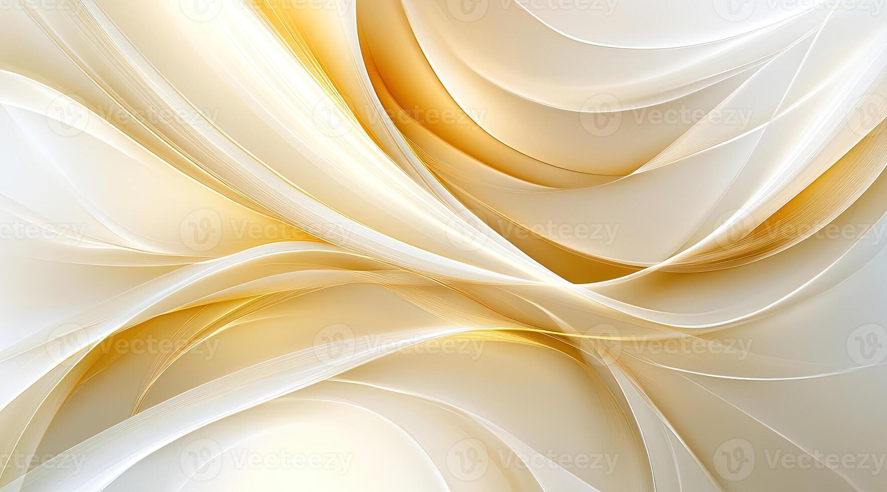 Abstract flowing curves of cream and gold photo