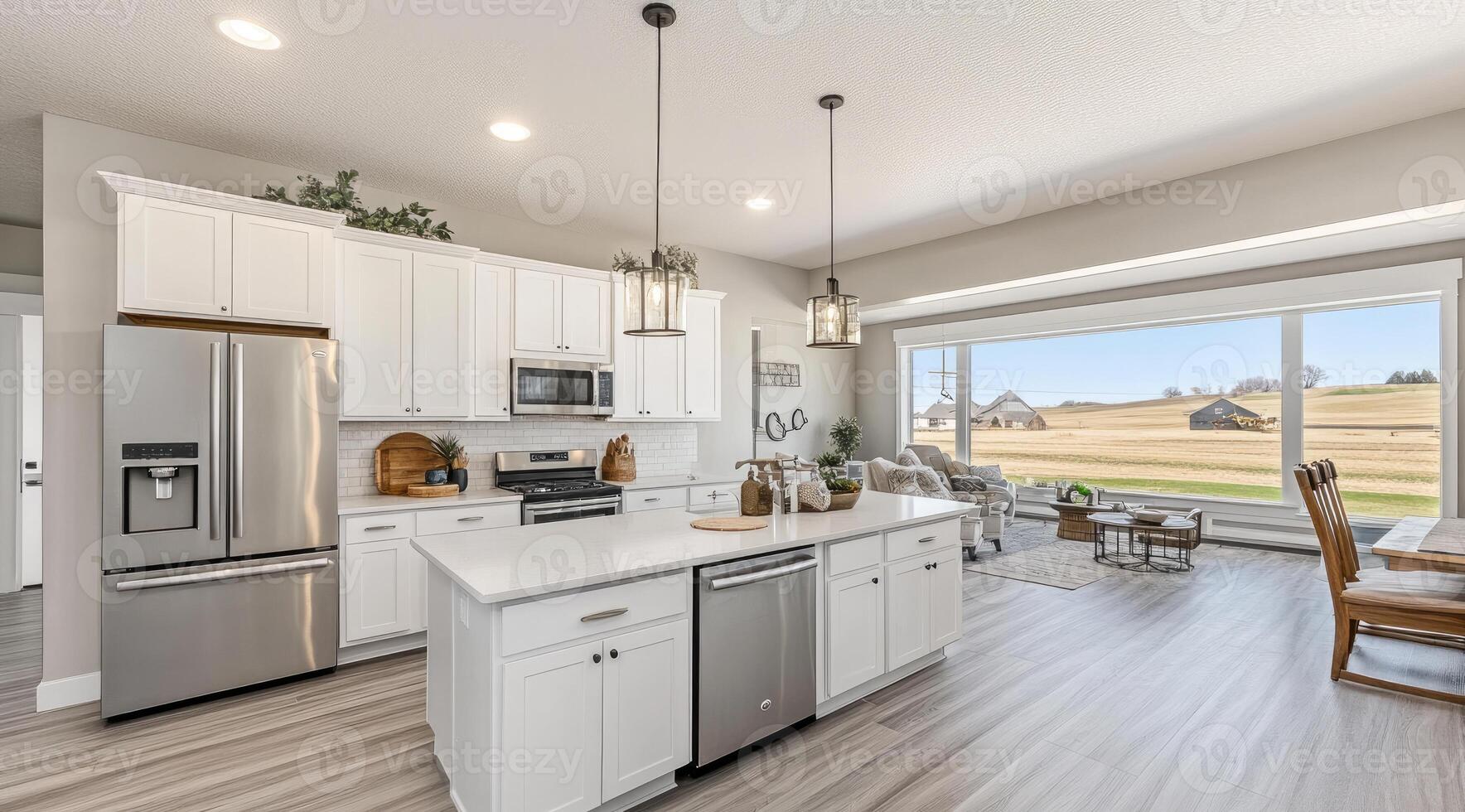 Open-concept kitchen with expansive views photo