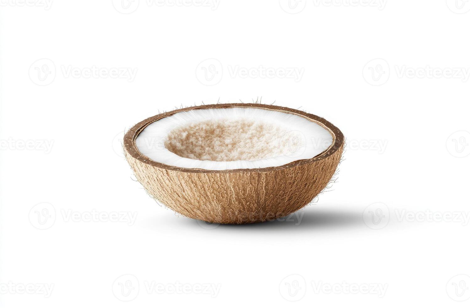 Half coconut shell, a smooth, creamy interior photo