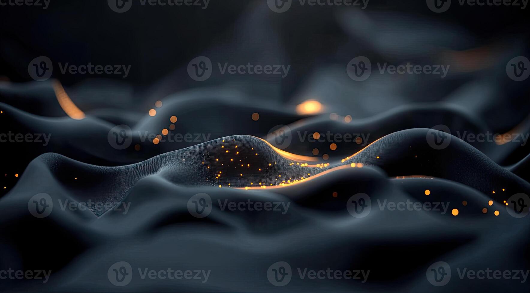 Abstract dark fabric with glowing particles photo
