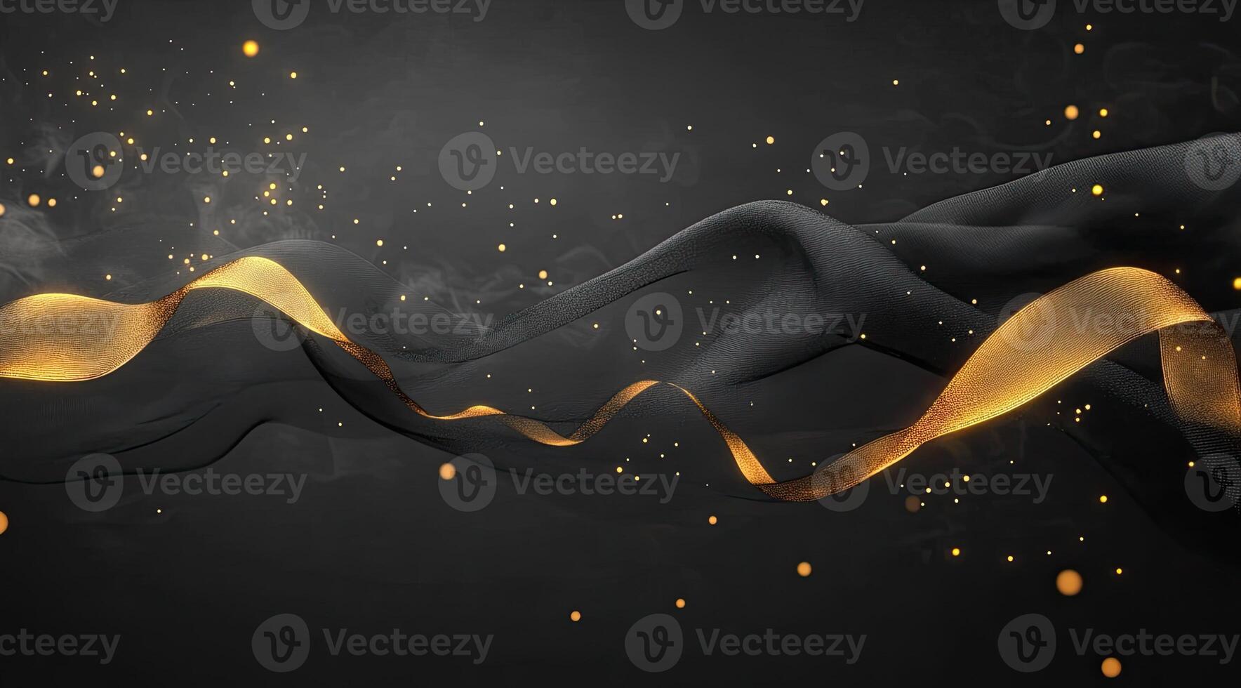 Elegant black fabric with golden accents photo