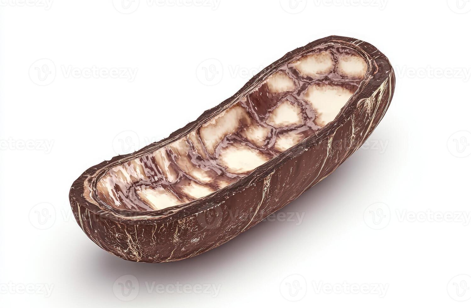 Cross-section of a seed pod, exhibiting intricate patterns photo
