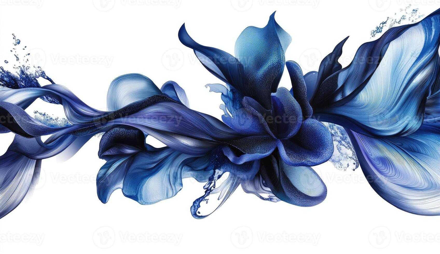 Abstract Flowing Blue Forms photo