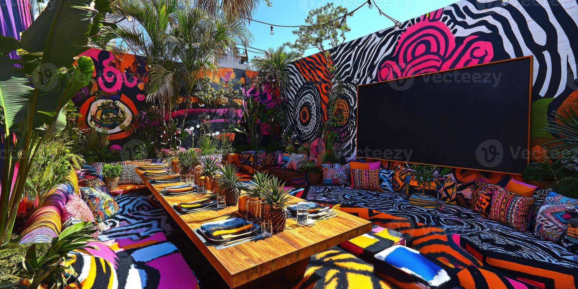Vibrant Outdoor Dining Space photo