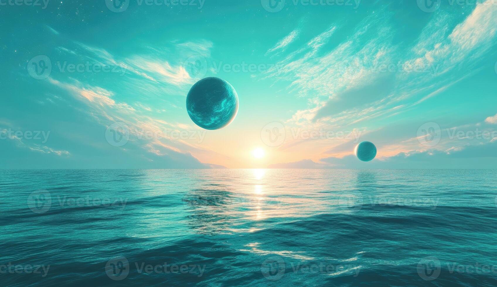 Peaceful alien seascape photo