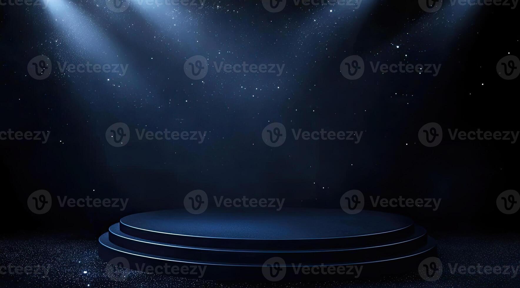 Dark, elegant podium stage with spotlights photo