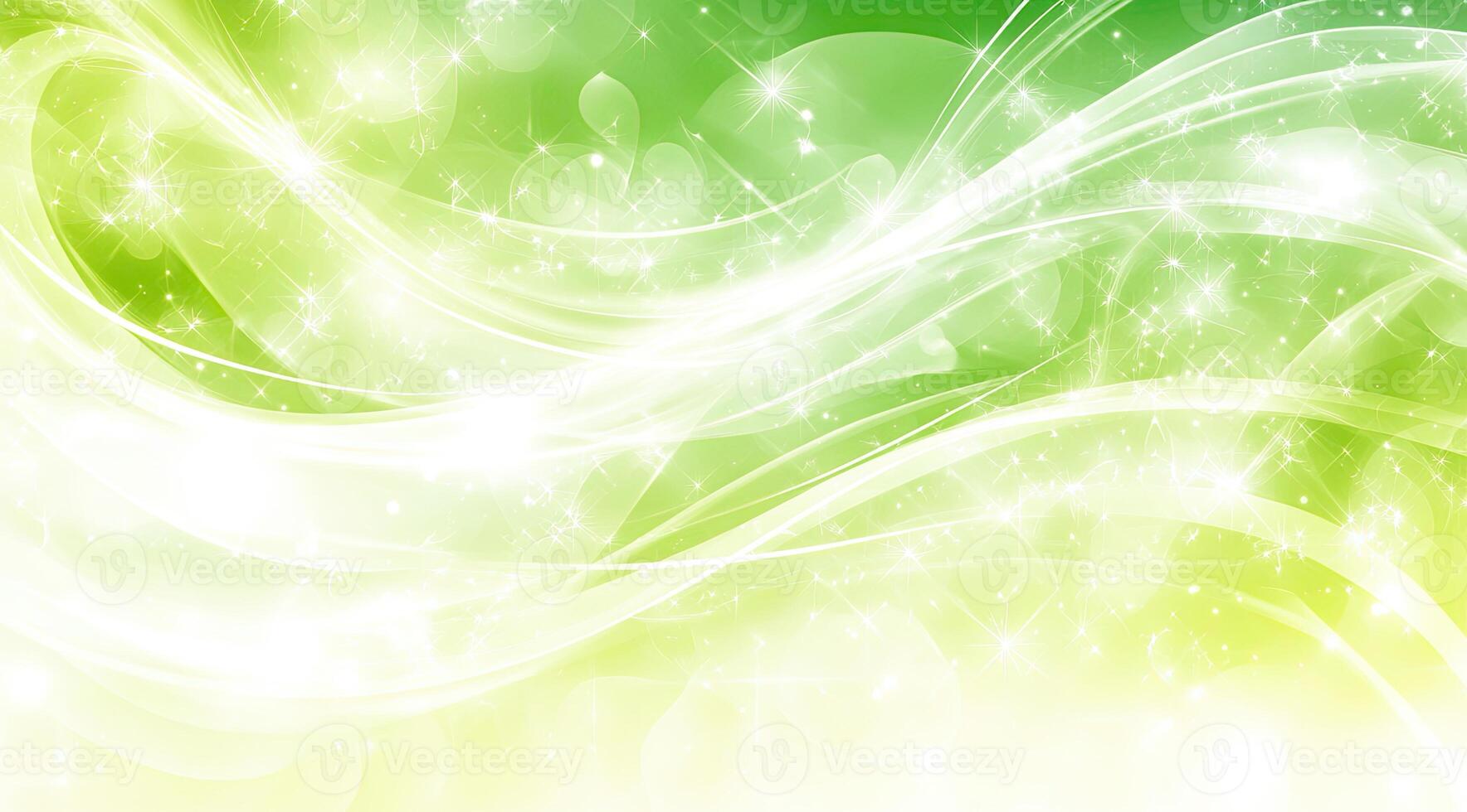 Soft, flowing light trails in a gentle, vibrant green and yellow color scheme photo