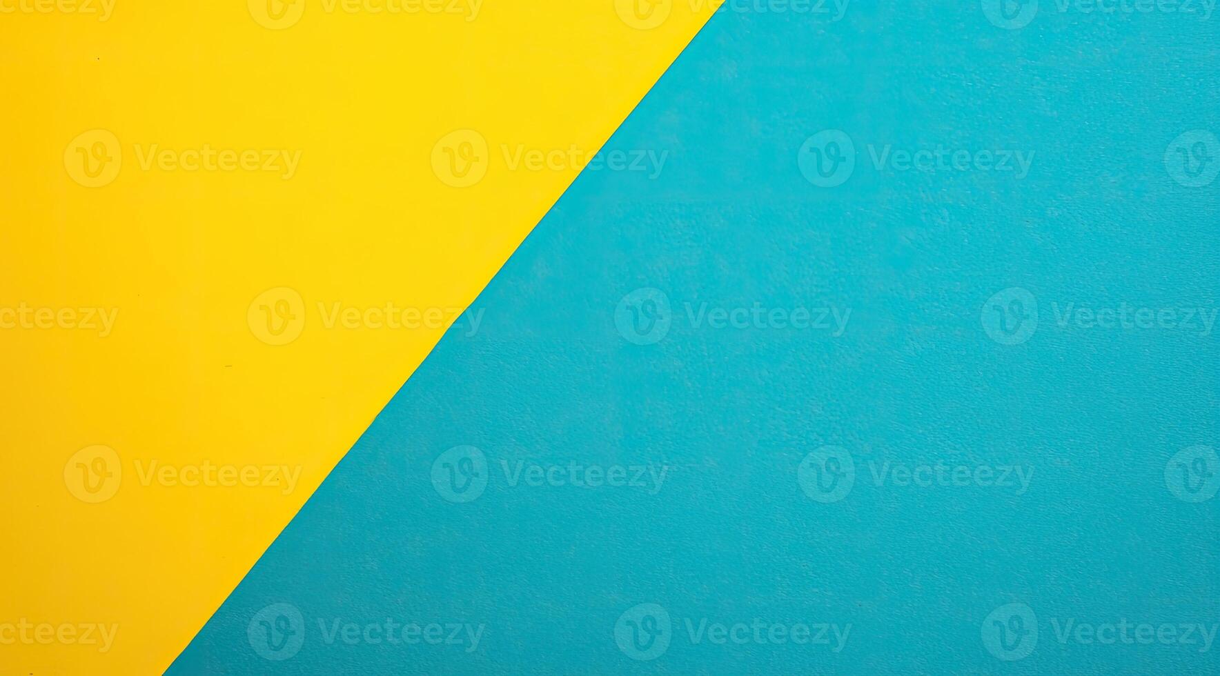 Vibrant yellow and turquoise diagonal split photo