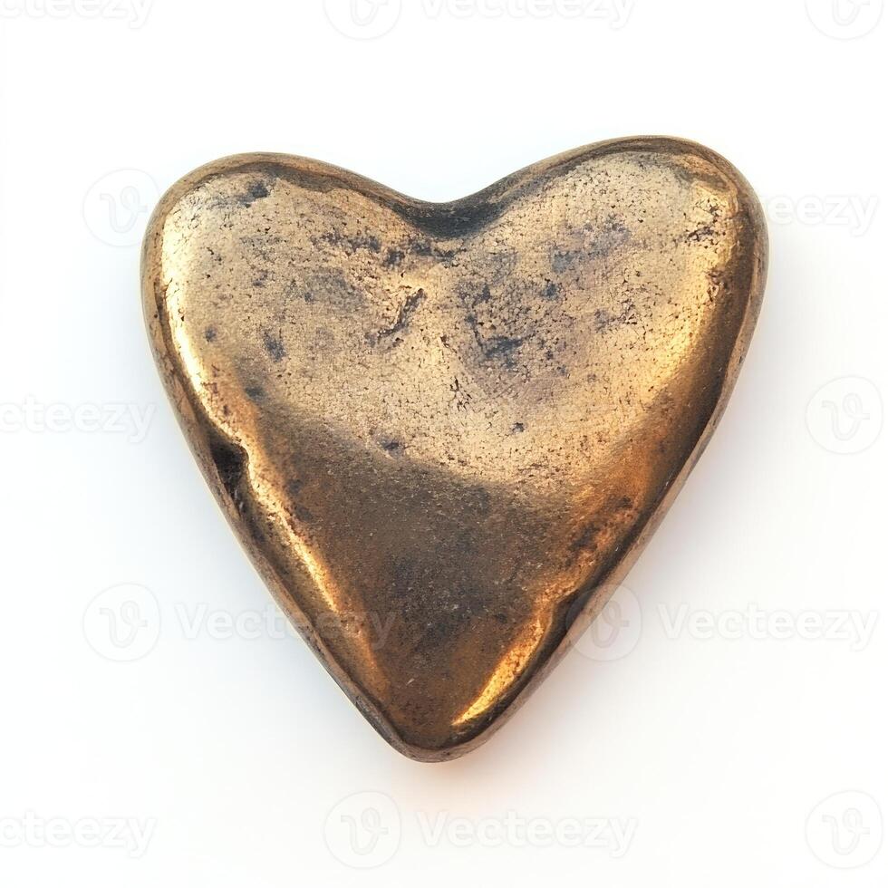 Heart-shaped bronze object photo